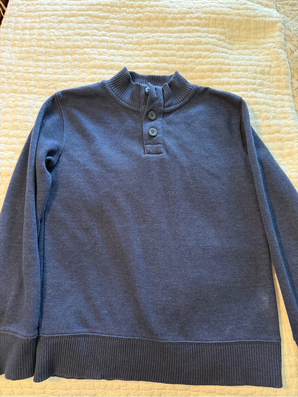 Cherokee Navy Crewneck Button Pullover